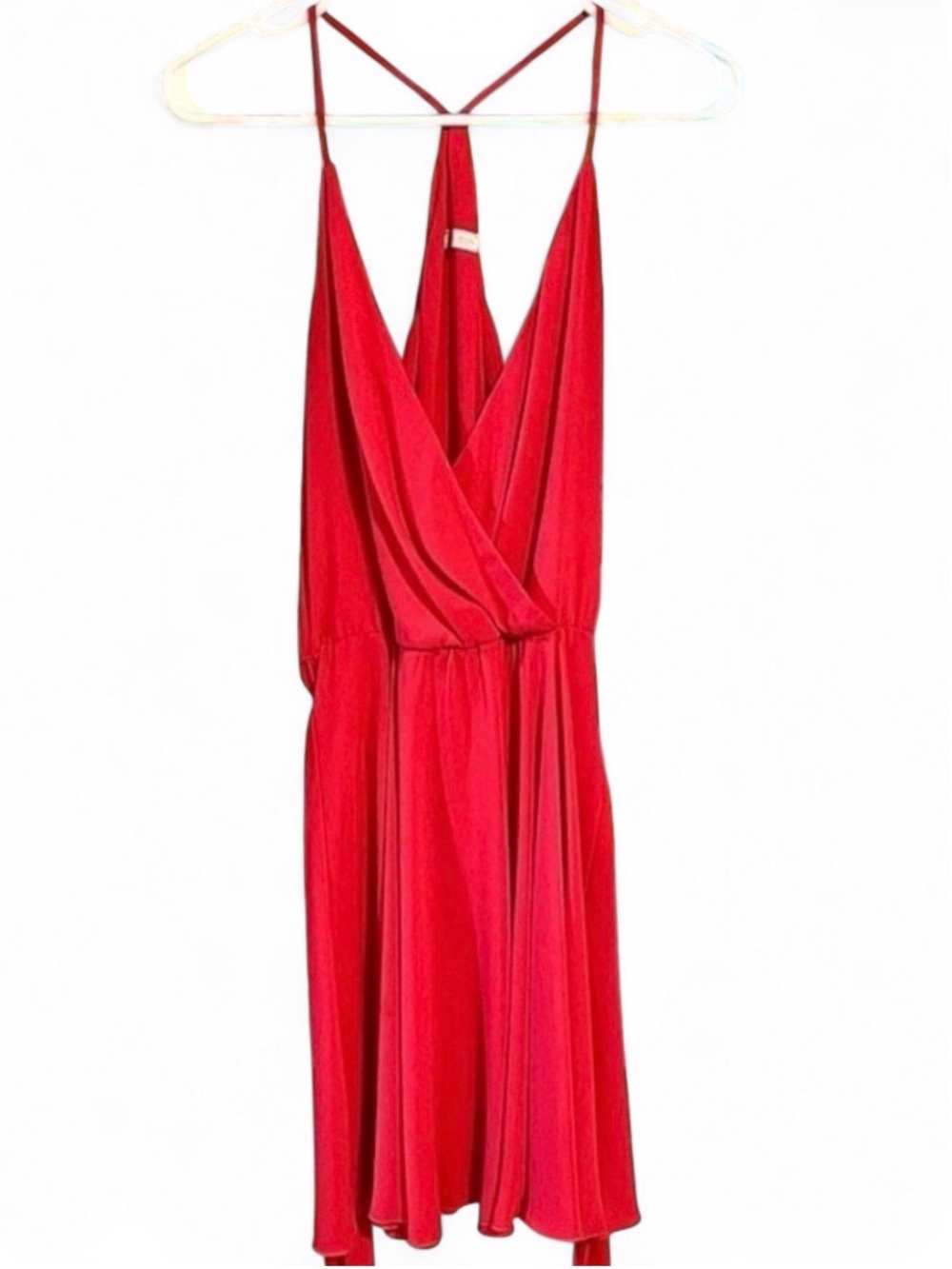Rubber Ducky Productions Red Belted Mini Dress Medium Flowy Cocktail Chic Y2K